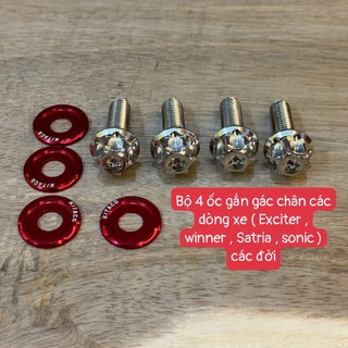  Combo 4 ốc gắn gác chân các  xòng xe exciter  winner  satria  sonic .... 