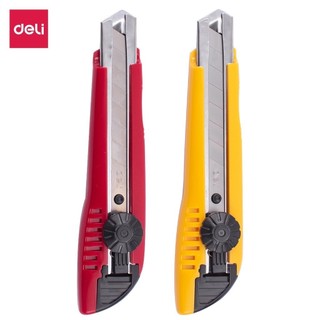 Dao rọc giấy 18mm deli lớn có núm khóa xoay no.2043