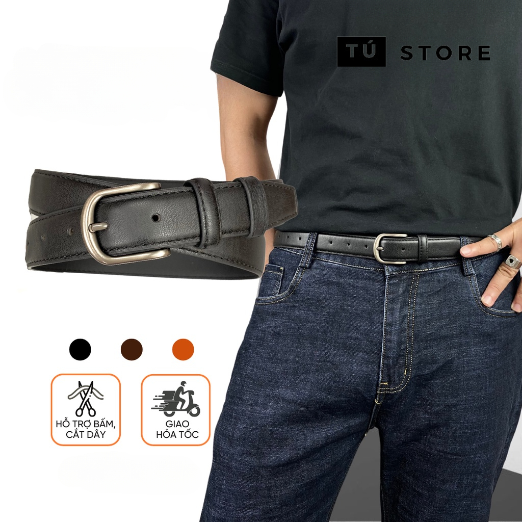 Thắt lưng nam bản nhỏ cổ điển phong cách Hàn Quốc - Dây thắt lưng khóa classic nam nữ