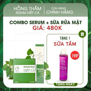 [SÀI GÒN-Q12] - COMBO Serum Diếp Cá và Sữa Rửa Mặt Diếp Cá - Giảm Mụn - Giảm Nhờn - Sạch Sâu