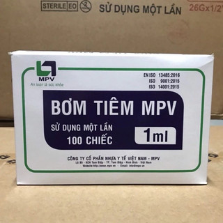 Hộp 100 bơm tiêm mpv 1ml