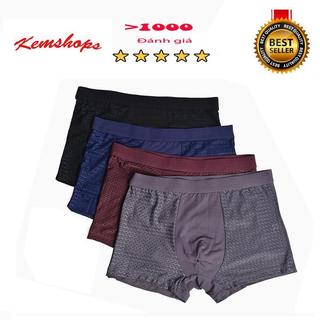 Combo 4 Quần Sịp Nam Boxer Thông Hơi Cực Mát - Quần Lót Nam Cotton Xuất Nhật Thông Hơi Co Giãn 4 Chiều