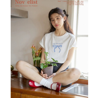 Áo phông Nữ xắn tay in hình ALICE,Áo thun nữ phong cách đơn giản form vừa,Chất cotton Chính Phẩm mềm mịn co giãn 4 chiều