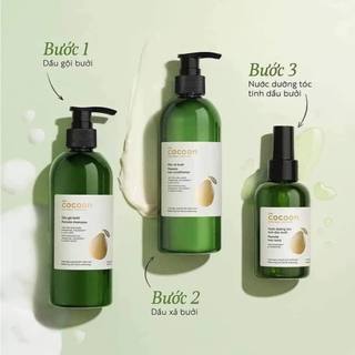 Bộ dầu gội bưởi + dầu xả bưởi pomelo cocoon 310ml