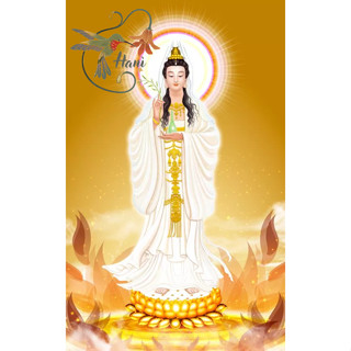 (Chủ Đề Phật) Tranh Đính Đá Hình Phật Quan Âm Bồ Tát Gắn Đá 5D Kích Thước 30x40 Tự Hoàn Thành DIY