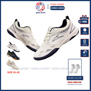 Giày cầu lông, bóng bàn, bóng chuyền chính hãng Mira Lighter siêu nhẹ đế kép eva chống trượt tặng kèm vớ dệt Merci Sport