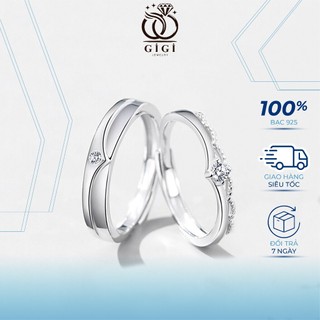 Nhẫn đôi bạc nam nữ lời tỏ tình của công chúa và hoàng tử, tự điều chỉnh size Gigi Jewelry ND004