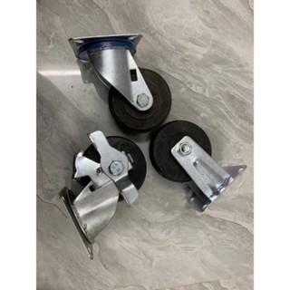 Bánh xe cao su đen phi 100mm, bánh xe đẩy hàng phi 100 loại tốt, bánh xe giá sỉ