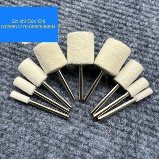 Nỉ trụ lông cừu-đầu nỉ đánh bóng kích thước 4,6,8,10,12,14,16,20mm -trục 3mm