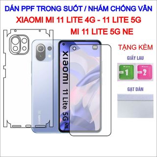 Dán ppf xiaomi mi 11 lite 4g, 11 lite 5g, 11 lite 5g ne full lưng viền, màn hình