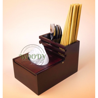 Hộp Đa Năng Bằng Gỗ Cao Cấp Đựng Đũa, Muỗng, Giấy ăn, Gia Vị- WOODY