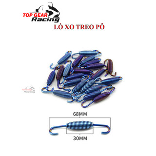 Lò xo treo pô xanh inox gắn cổ pô và lon pô
