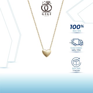 Dây chuyền bạc mặt trái tim nữ S925 mạ vàng 14K Gigi Jewelry, vòng cổ nữ DC002