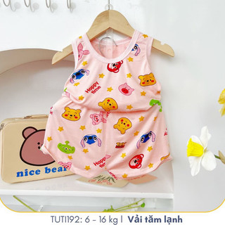 Bộ Đồ ba lỗ Cho Bé Trai Bé Gái, Set Đồ mặc ở nhà Thoáng Khí  Cho Bé Từ 6 - 16kg TuTi TuTi Baby TUTI192