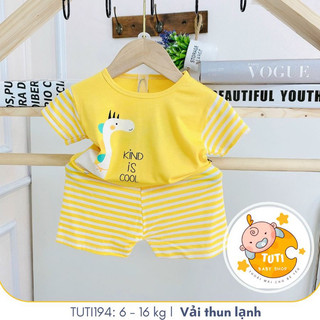 Bộ Quần Áo cộc tay chất vải thun lạnh Thoáng Mát TuTi TuTi BaBy Cho Bé 6-16KG TUTI194