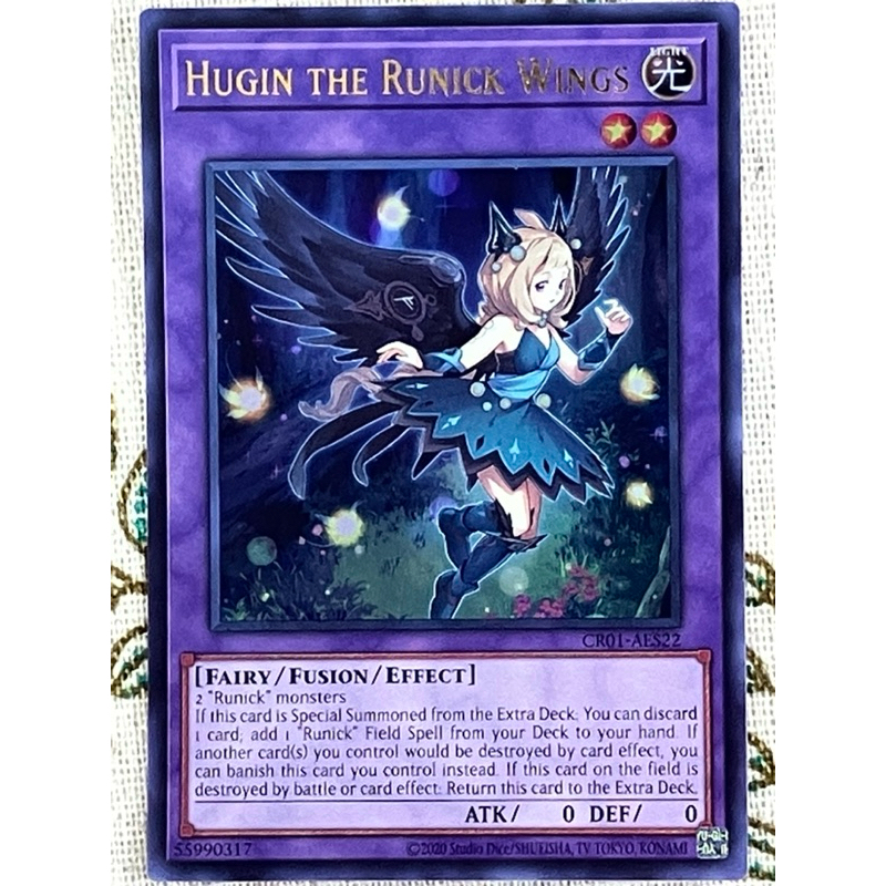 [LiLy_Yugioh] Lá bài CR01-AES22 Hugin the Runick Wings (UR)