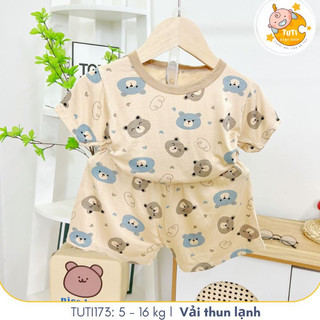 Đồ bộ cộc tay cho bé với nhiều họa tiết đáng yêu, TUTI172