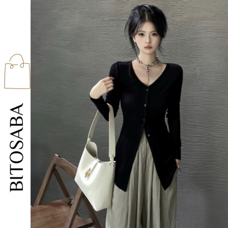 Áo cổ V dài tay vải thun tăm lạnh (A226) | BigBuy360 - bigbuy360.vn