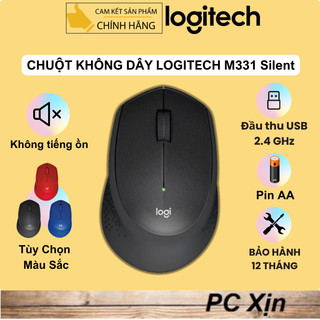 Chuột không dây Logitech M331 Silent giảm ồn (Đầu thu USB 2.4 GHz)