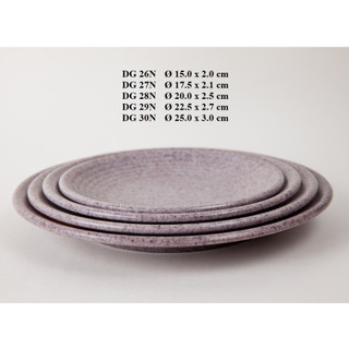 Dĩa tròn gân nhựa Melamine nhám Môn