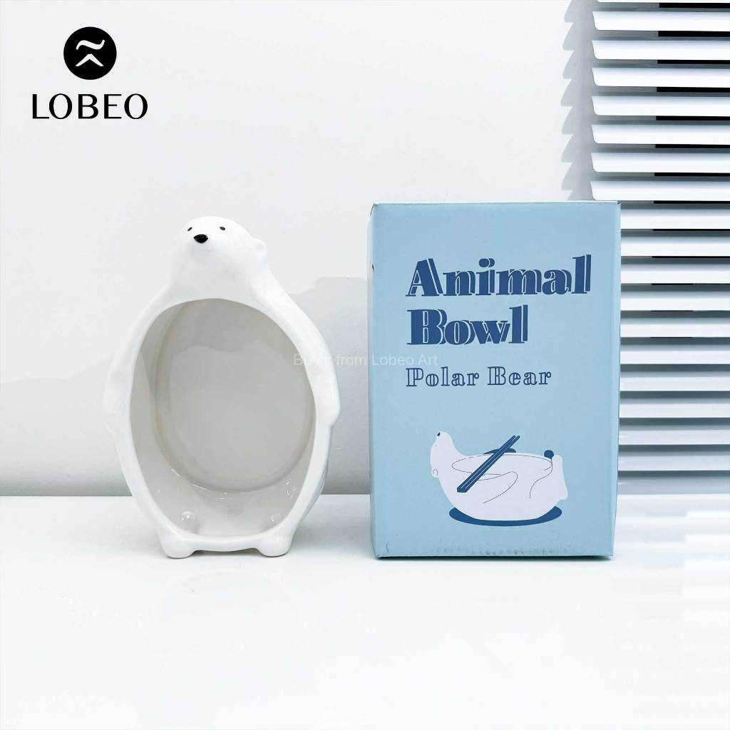 [LOBEO] Cốc rửa cọ sứ Gấu Bắc Cực
