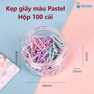 Ghim cài giấy Pastel, kẹp tài liệu, hộp 100 ghim siêu xinh đa năng tiện lợi cho văn phòng