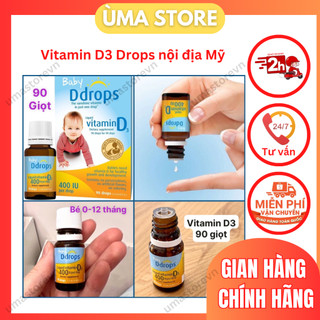 Vitamin d3 drops - baby ddrops bổ xung vitamin d cho bé 60 giọt và 90 giọt mỹ