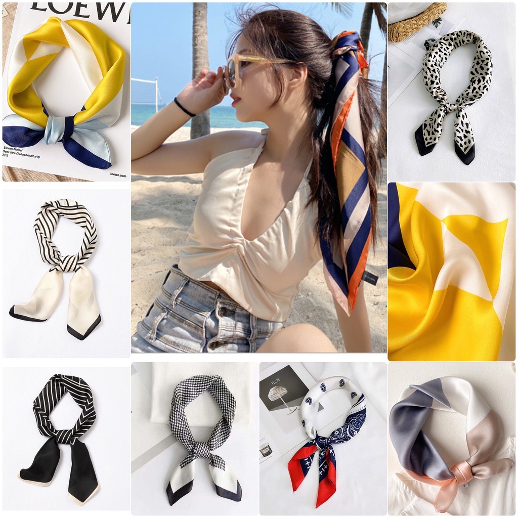 Khăn lụa vuông banada - Khăn quàng cổ, turban, làm áo yếm 70x70cm