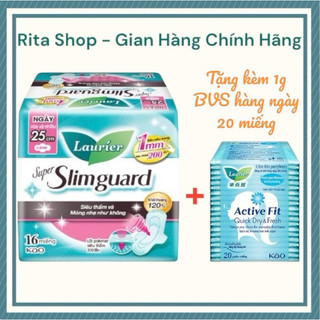 Băng vệ sinh laurier super slimguard siêu mỏng 1mm 25cm 16 miếng