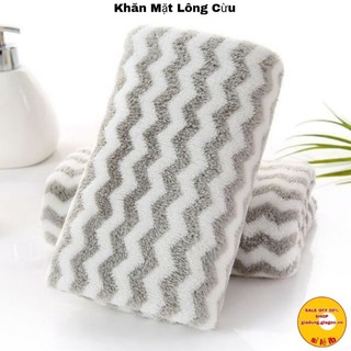 Sét 2 cái khăn mặt sọc mix màu mềm min xuất hàn 30x50cm cao cấp.