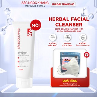 Sữa Rửa Mặt Sắc Ngọc Khang 100g chiết xuất 5 loại thảo dược thiên nhiên giúp làm sạch dịu nhẹ, dưỡng da sáng mịn đều màu
