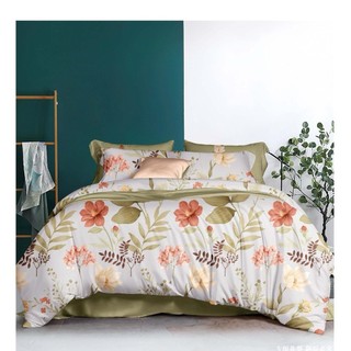 Bộ ga gối 4 món lụa tencel cao cấp jafuma, drap giường tencel mát lạnh 1m6, 1m8x2m cho nệm 3-25cm