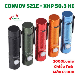 Đèn pin siêu sáng convoy s21e led xhp 50.3 hi đạt 2000lume chiếu toả nhiệt màu 6k5 kèm pin 21700