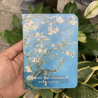 Bao Da Hộ Chiếu Du Lịch In Hình Hoa Hạnh Nhân Van Gogh, Vỏ Hộ Chiếu Chống Nước