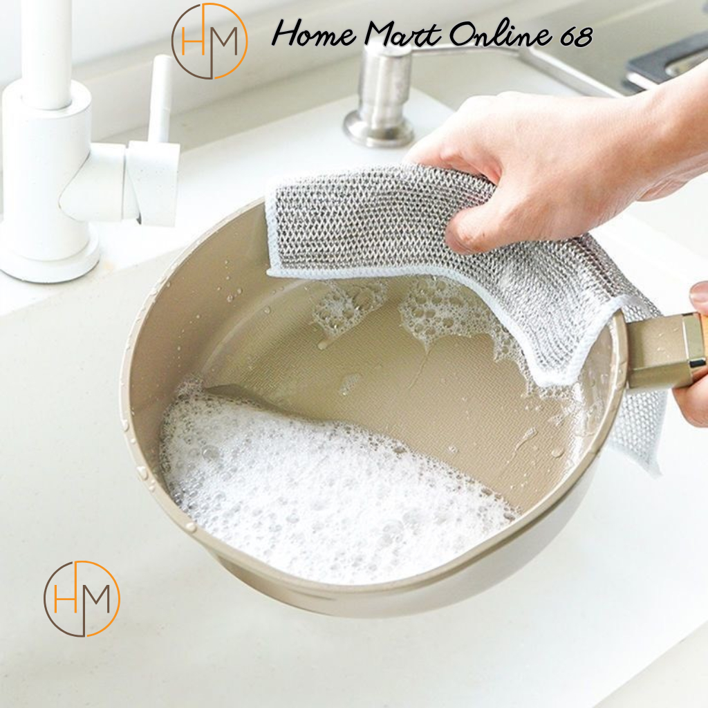 [ COMBO 20 ] Giẻ Lau Bếp Dây Kim Loại Lau Bồn Rửa Chén Cọ Rửa Xoong Nồi Chén Bát Tấm Cọ Rửa Đa Năng Không Mài Mòn HM68