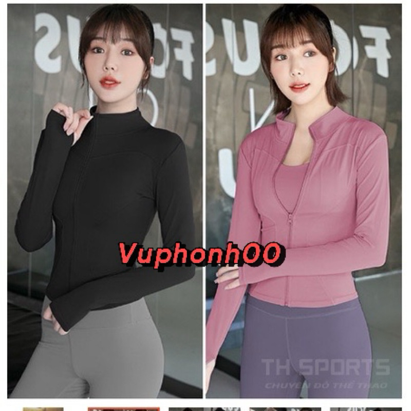 Áo khoác nữ tập gym yoga, Áo khoác tập thể thao gym yoga chống nắng thoáng mát t01