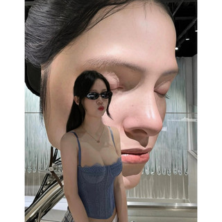 ( ORDER ) ( SẴN XANH S, ĐỎ L ) Áo Corset Xương Cá 2 Dây Ren