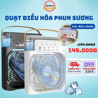 Quạt phun sương mini điều hòa hơi nước, quat tich điện để bàn tích hợp đèn ngủ làm mát nhanh chóng