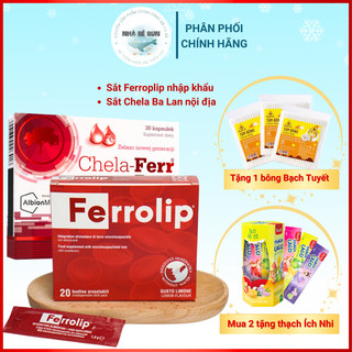 Sắt Sinh Học Buccal Ferrolip sắt Chela Balan dành cho người lớn, mẹ bầu và sau sinh phòng ngừa thiếu máu thiếu sắt