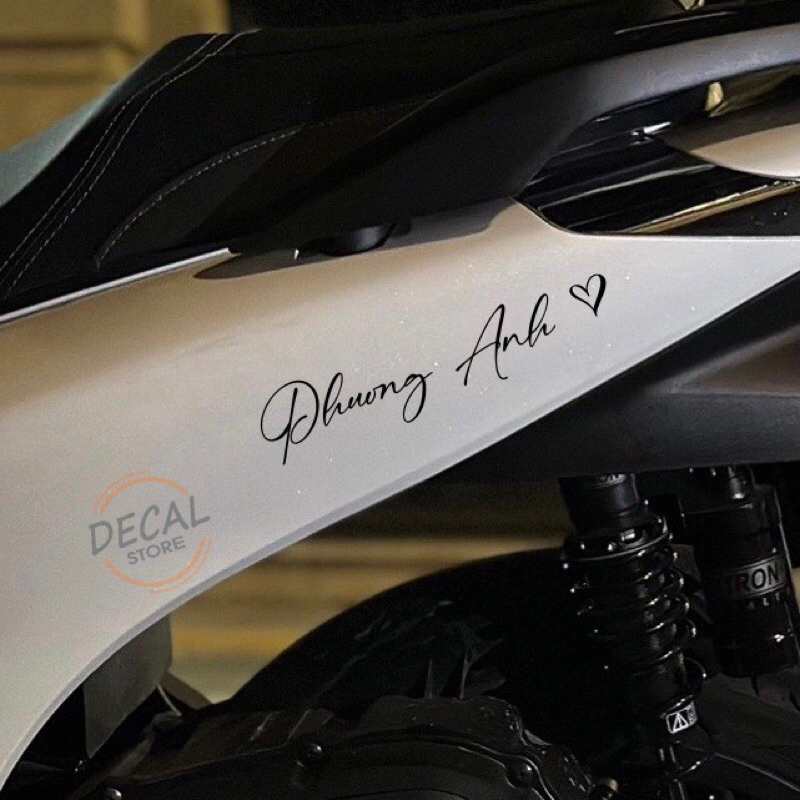 tên dán xe theo yêu cầu của quý khách (ib tên bạn muốn làm cho shop nhé)