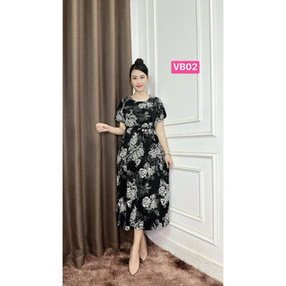 Đầm Suông Trung Niên, Lụa Mango, Mềm Mịn Mát, Dễ mặc