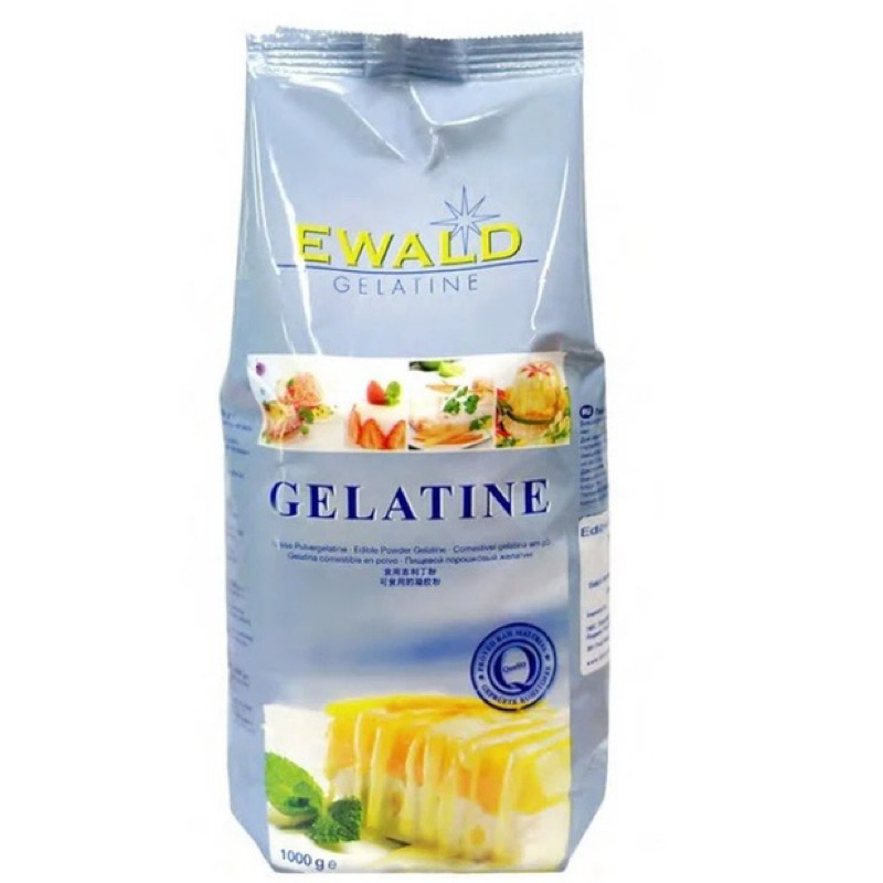 Bột Gelatin Ewald túi 1kg - nguyên liệu làm bánh, khúc bạch, pana cotta