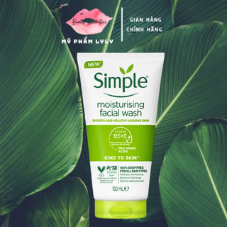 Sữa rửa mặt Simple Kind To Skin Moisturising Facial Wash cho da khô, nhạy cảm (Màu trắng)