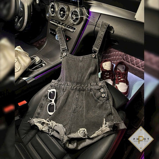 Yếm jean đùi đen khói qcl1