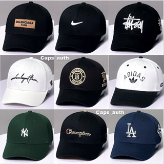 Mũ lưỡi trai MLB thêu logo vải cotton dày dặn - Mũ NY MLB nam nữ phong cách Hàn Quốc