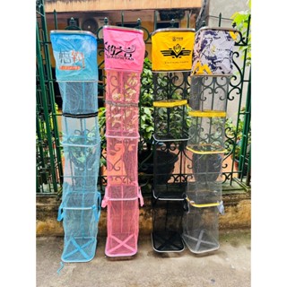 Rọng đựng cá vuông cao cấp khung kim loại siêu bền, lưới tráng keo kèm túi đựng