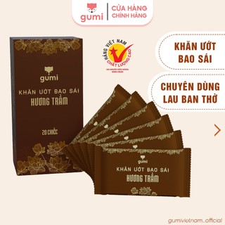 Khăn lau bàn thờ Gumi nước lau bàn thờ ông địa khăn bao sái ban thờ thay thế chổi quét ban thờ hộp 20 khăn hương trầm