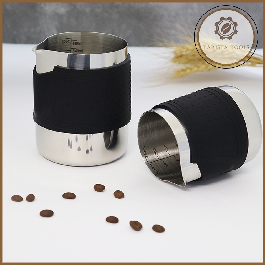 Ca đánh sữa inox 304 thân bọc cao su