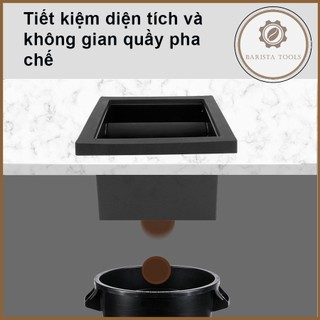 Hộp inox đập bã cà phê âm sàn