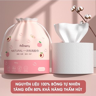 Khăn mặt khô Cotton dùng 1 lần lau khô, lau ướt - Giấy lau mặt dùng một lần 88350 Siêu thị tiện ích 88